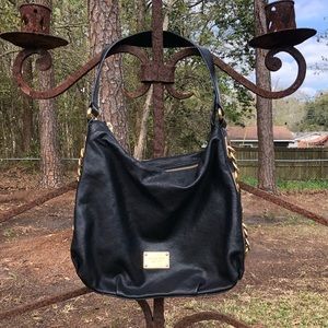 Michael Kors Black Leather and Gold Chain Purse